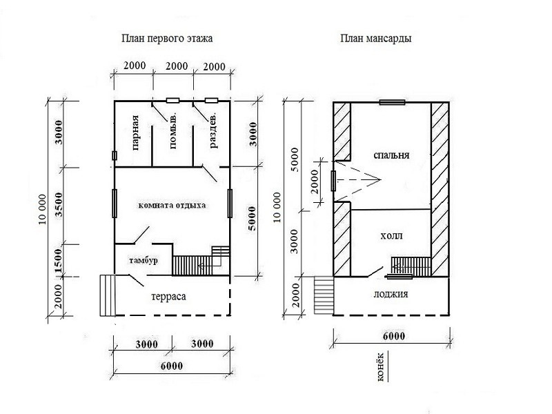 Баня из бруса 6 х 10 м
