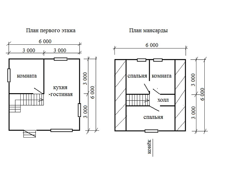 Каркасный дом 6 х 6 м