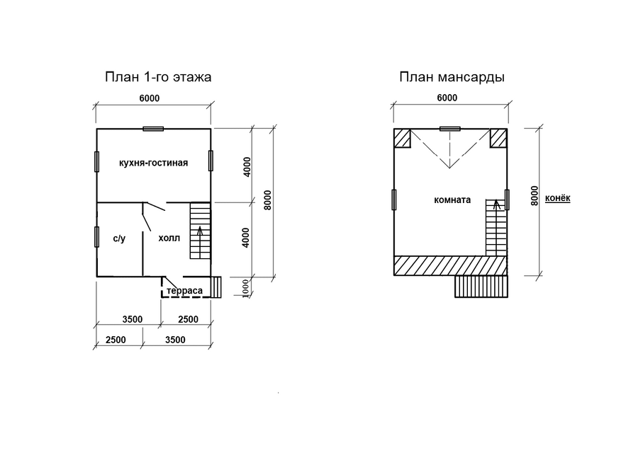 Дом "под усадку" 6 х 8 м