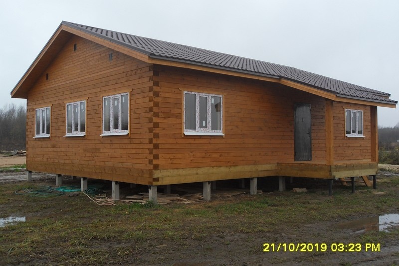 Дом из бруса 9 х 12 м одноэтажный