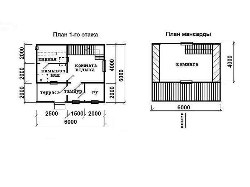 Баня из бруса 4 х 6 м с пристройкой