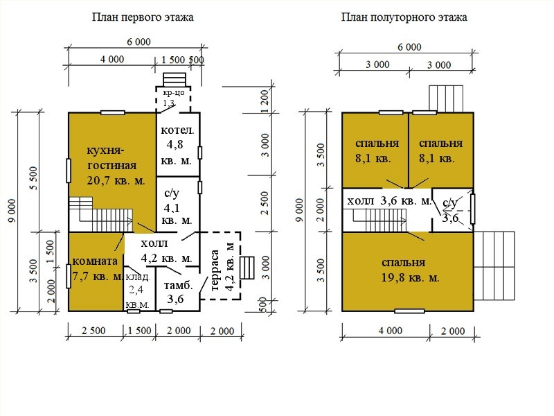 Сруб 6 х 9 м