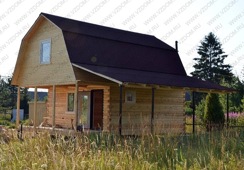 Дом из бруса 6 х 8 м с навесом