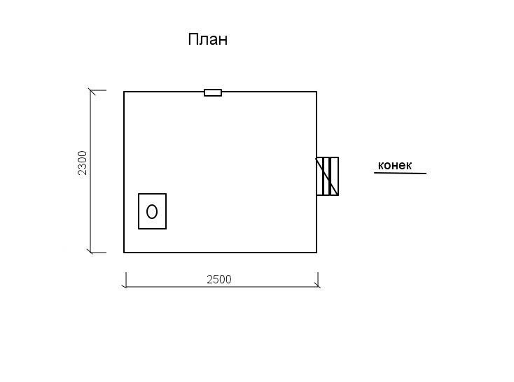 Баня из бруса 2.3 х 2.5 м