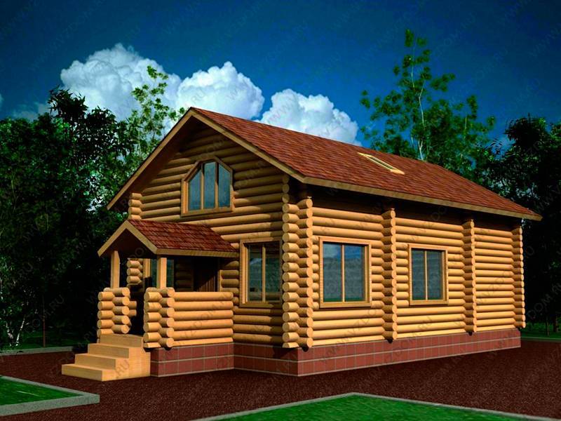 № 02-40. Дом из бревна 5,5х10 с баней.