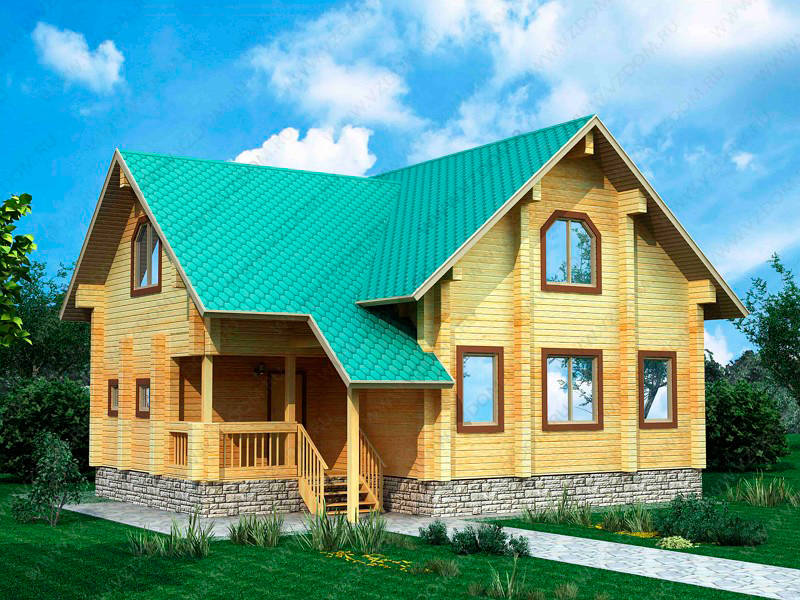 № 14-60. Дом из двойного бруса 8,5 х 11,5 м